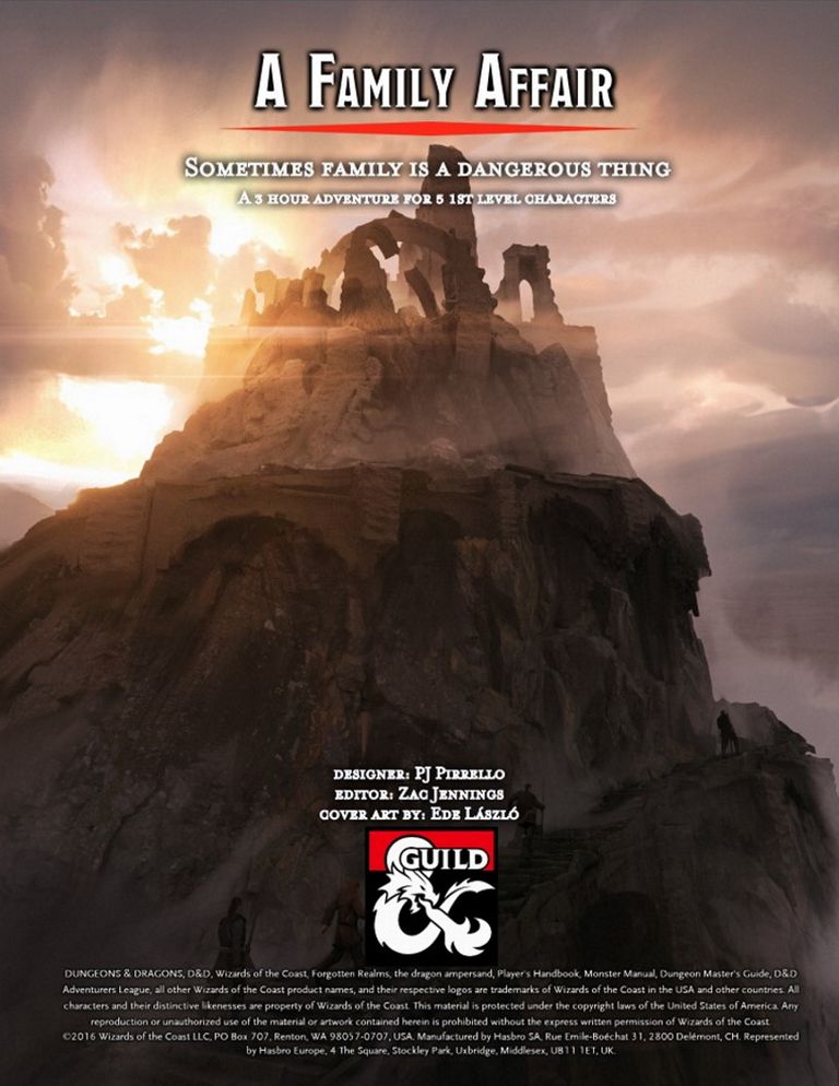 Into the Underdark Part 1: A Family Affair